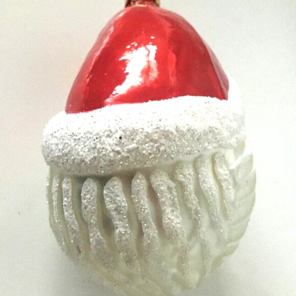✨NEW Authentic Christopher Radko Happy SANTA HEAD Cute Hand Blown Glass Ornament - Picture 3 of 8